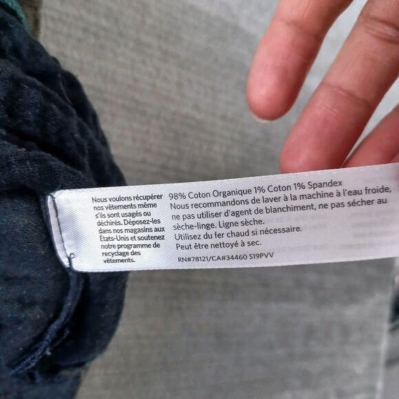 Eileen Fisher Dress Women M Green Striped Gauzy Casual Minimalist V Neck Coastal - Picture 5 of 9